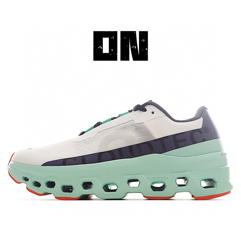 On Running Cloudmonster Sneakers White | Creek Green