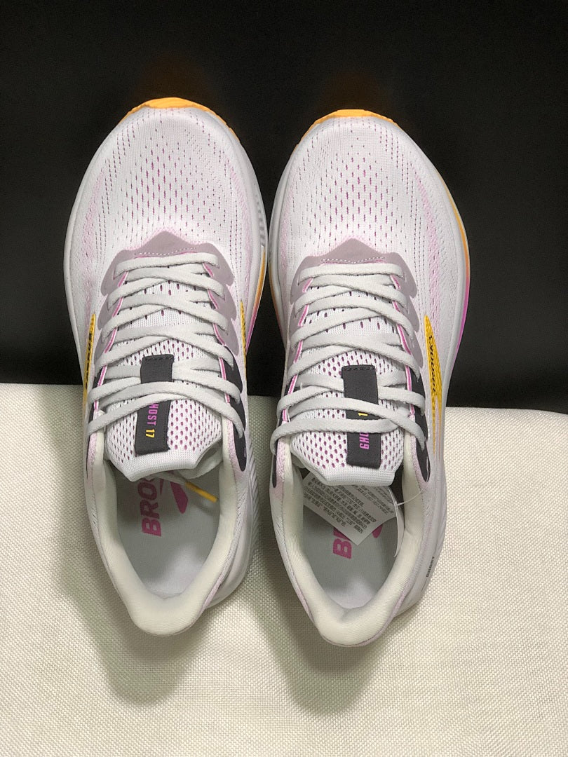 Brooks  Ghost 17 Neutral Road Running Shoes White Pink Yellow Gradient
