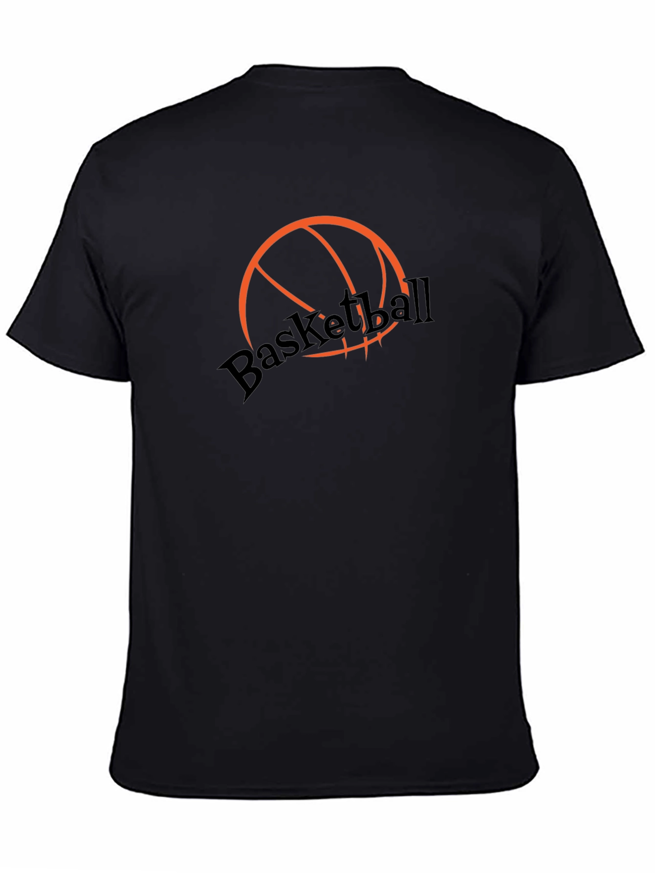 Basketball Graphic Tee - Stylish Black Cotton T-Shirt