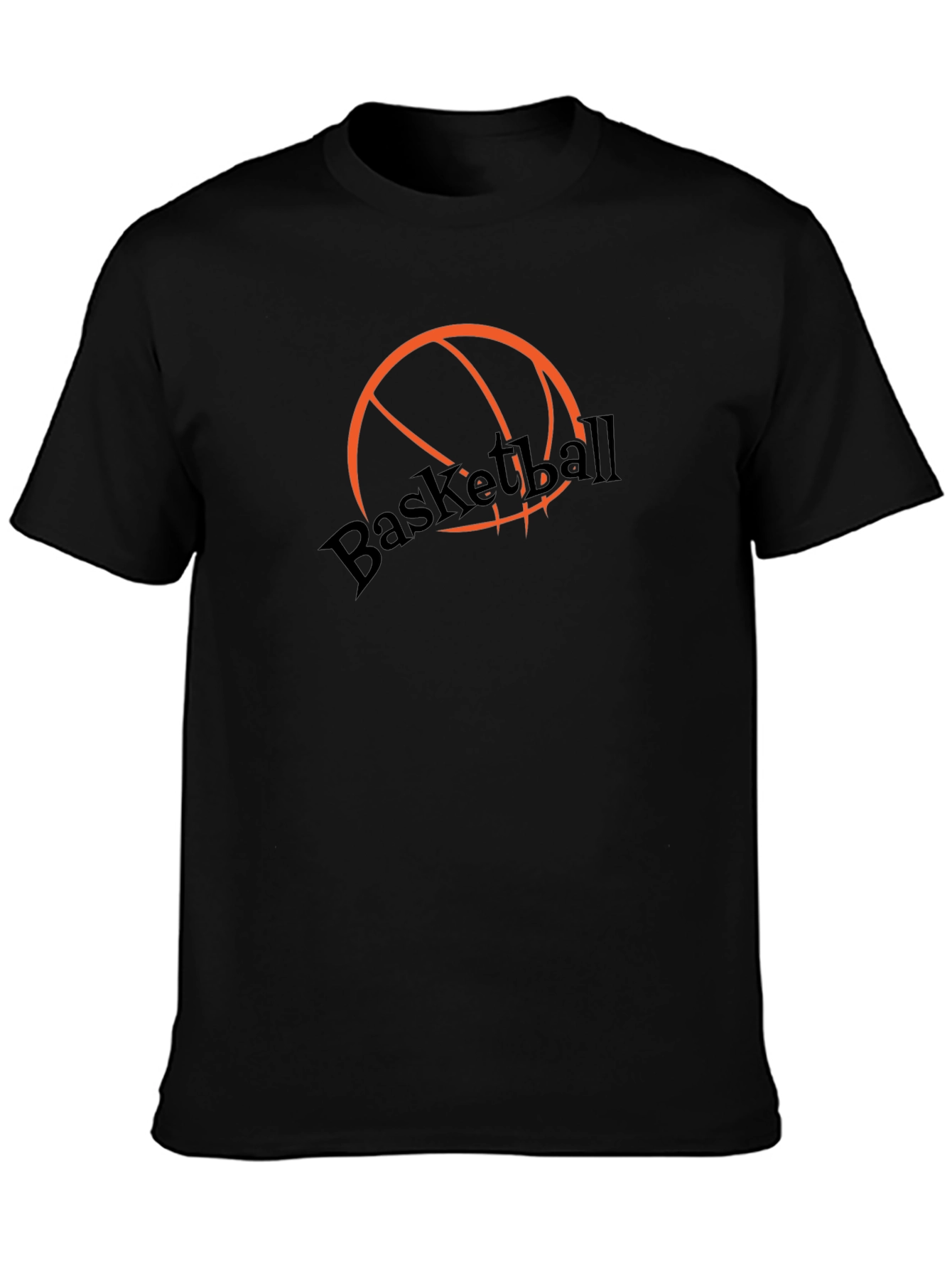 Basketball Graphic Tee - Stylish Black Cotton T-Shirt