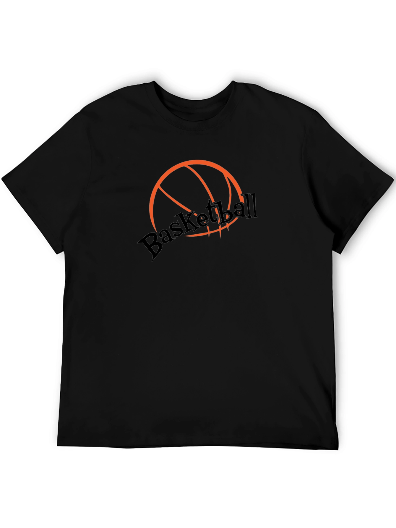 Basketball Graphic Tee - Stylish Black Cotton T-Shirt