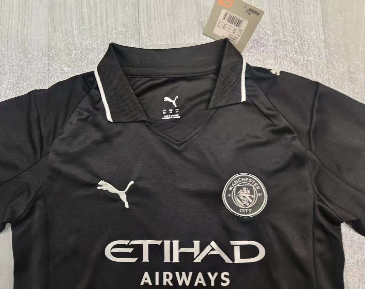 KIDS  Manchester City Away Jersey & Shorts Set Core Black / Silver