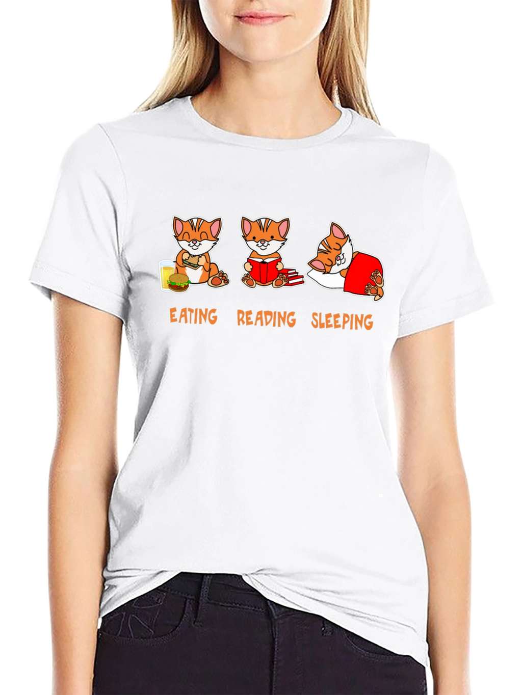 Eating Reading Sleeping Cat T-Shirt