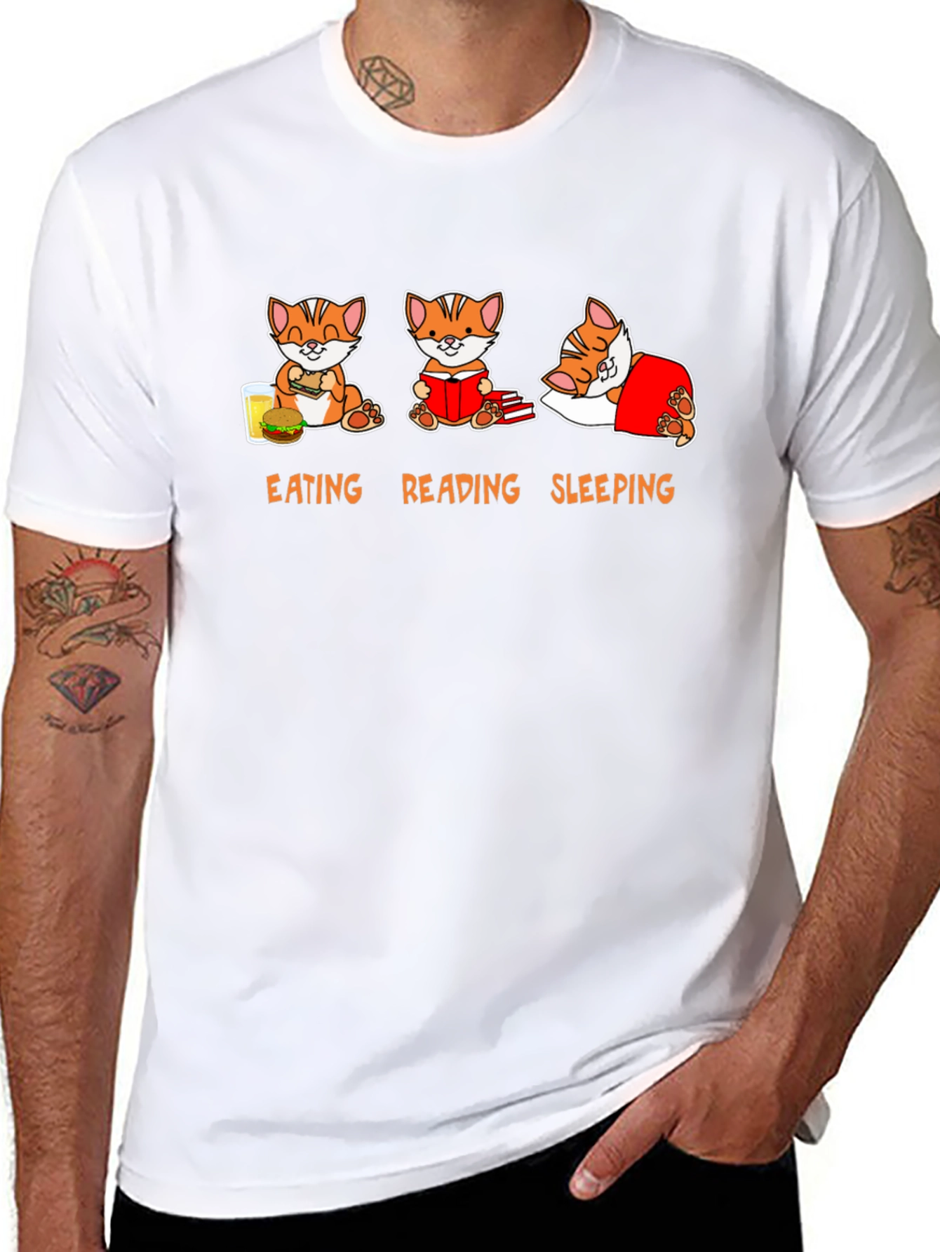 Eating Reading Sleeping Cat T-Shirt