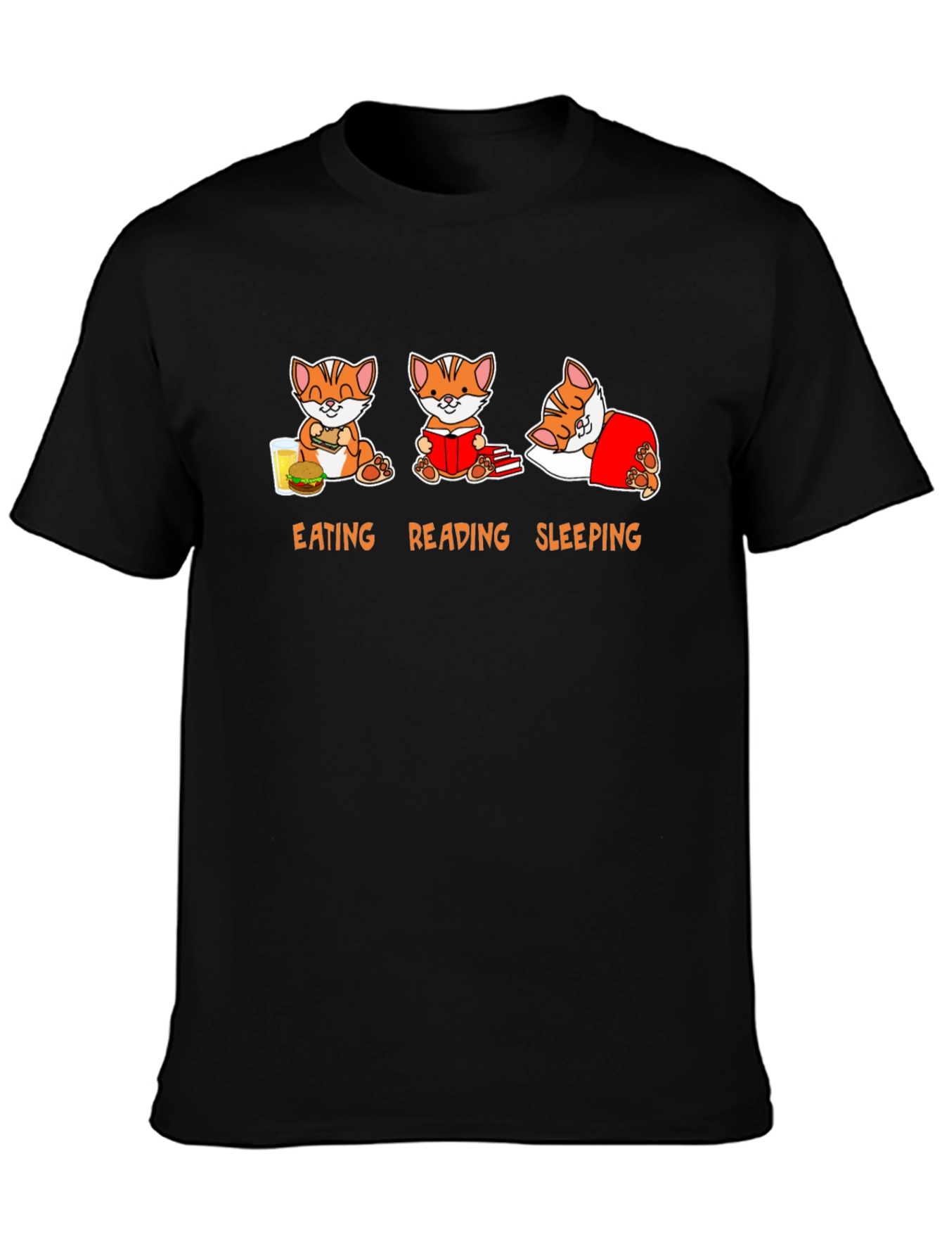 Eating Reading Sleeping Cat T-Shirt