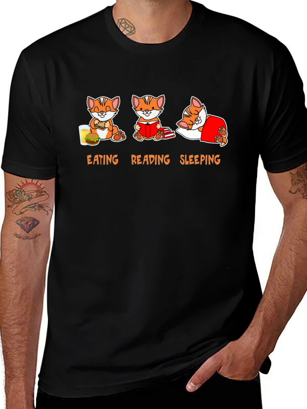 Eating Reading Sleeping Cat T-Shirt
