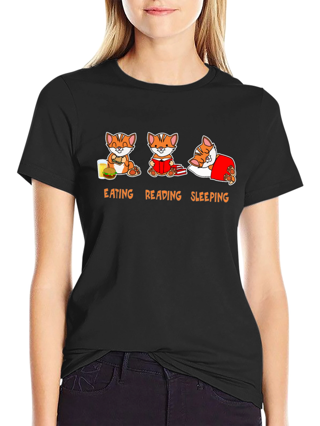 Eating Reading Sleeping Cat T-Shirt