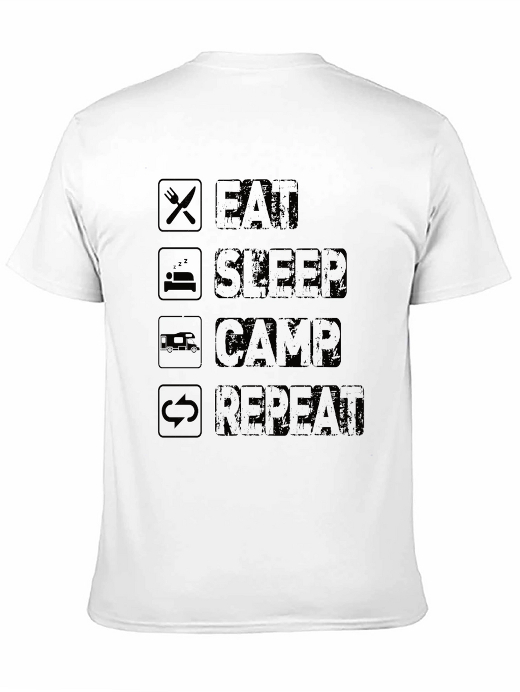 Eat Sleep Camp Repeat Black T-Shirt