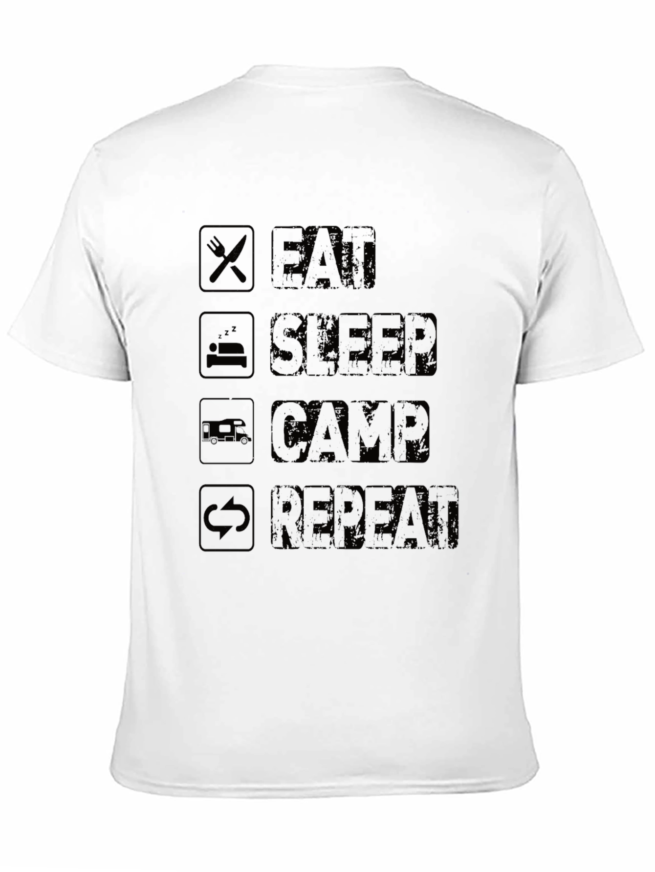Eat Sleep Camp Repeat Black T-Shirt
