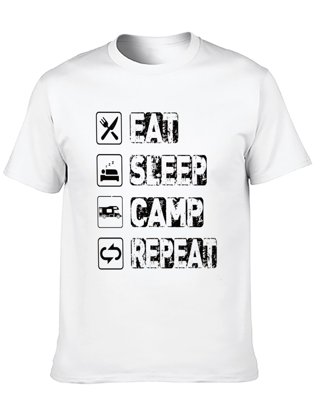 Eat Sleep Camp Repeat Black T-Shirt
