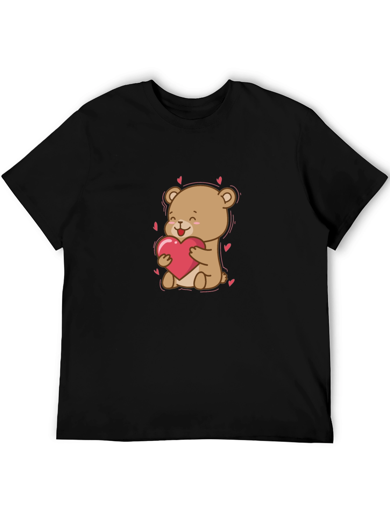 Cute Bear Holding Heart Graphic T-Shirt