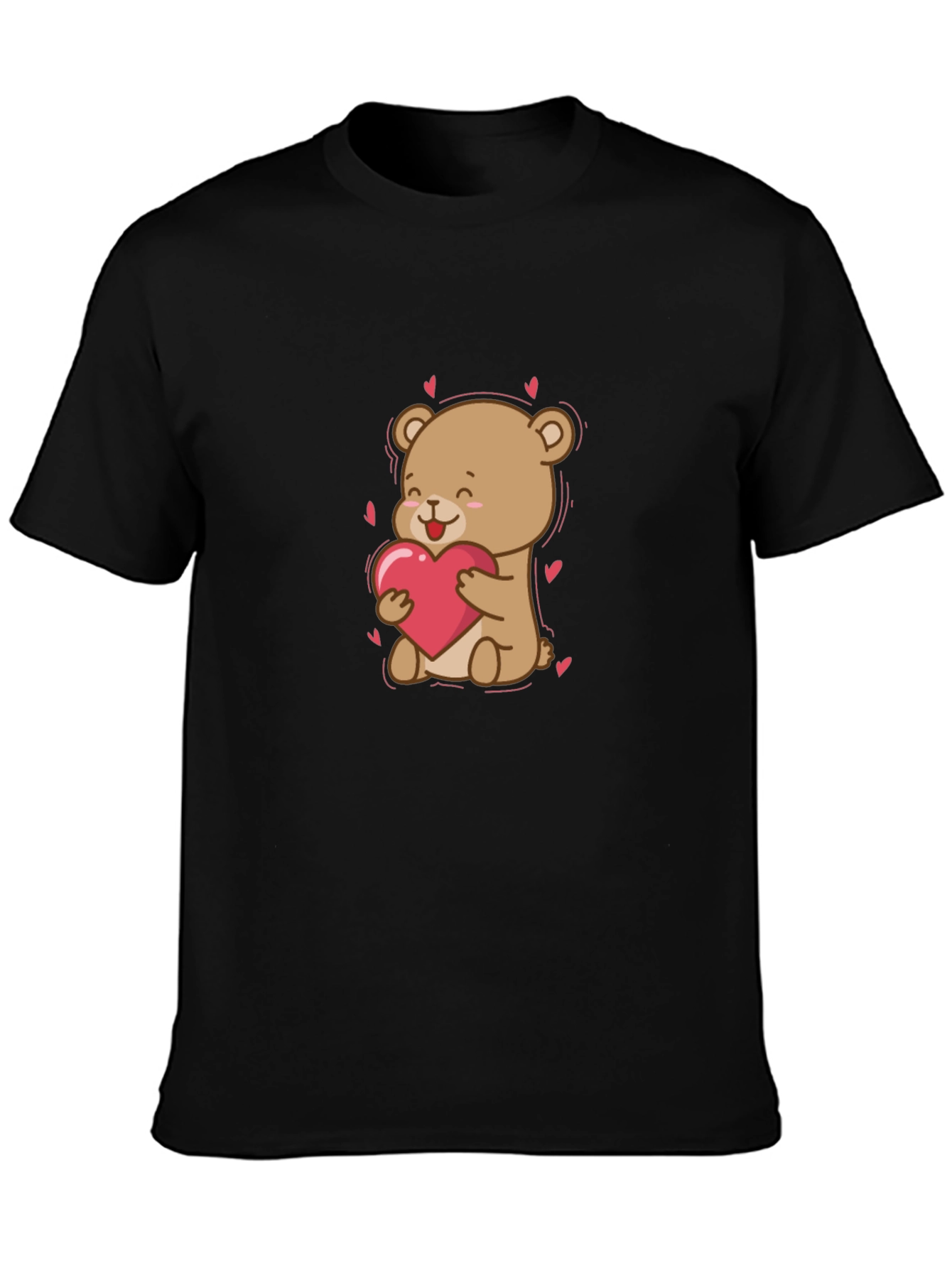 Cute Bear Holding Heart Graphic T-Shirt