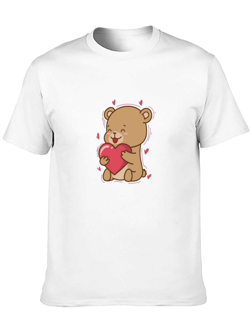 Cute Bear Holding Heart Graphic T-Shirt