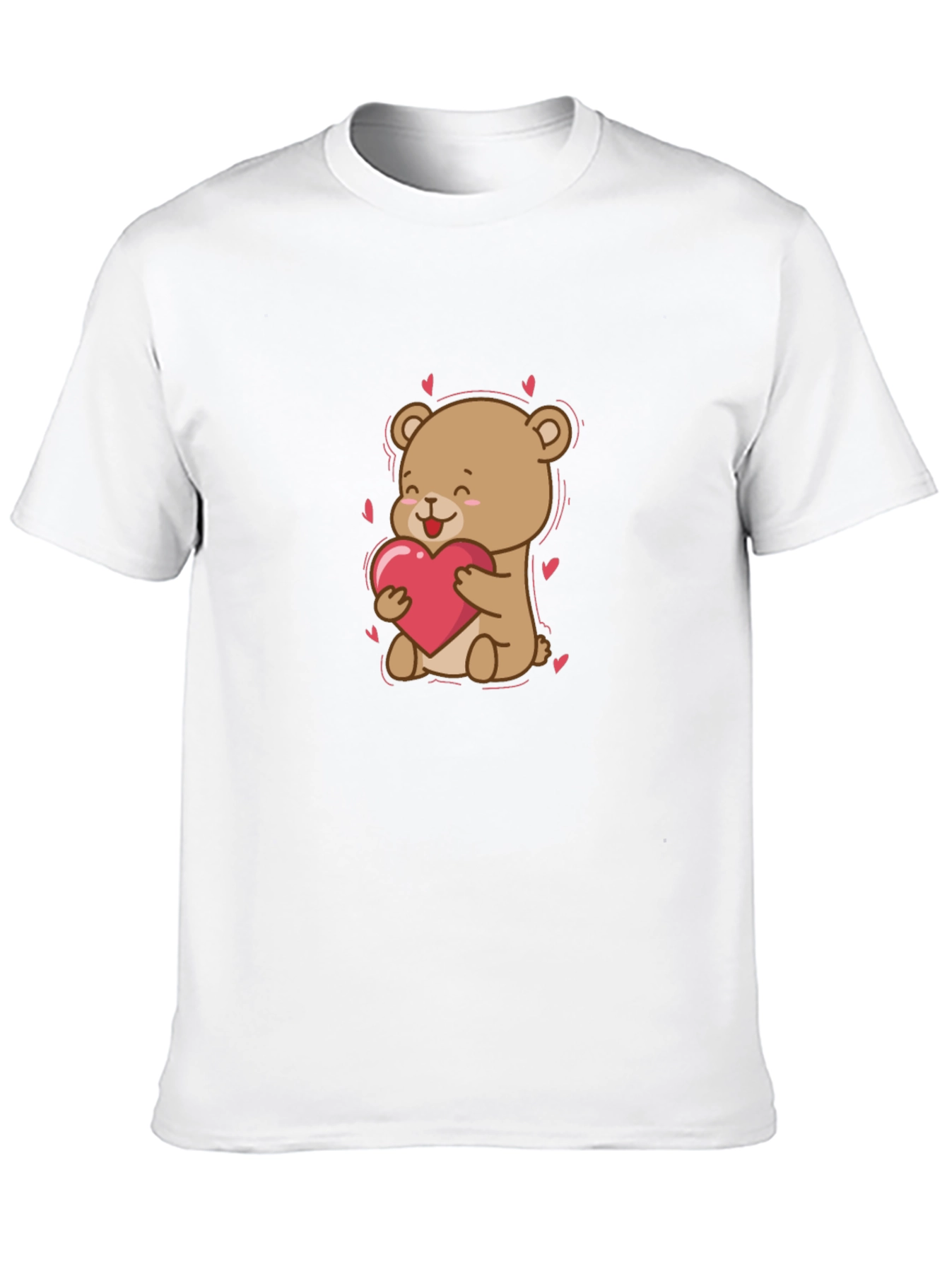 Cute Bear Holding Heart Graphic T-Shirt