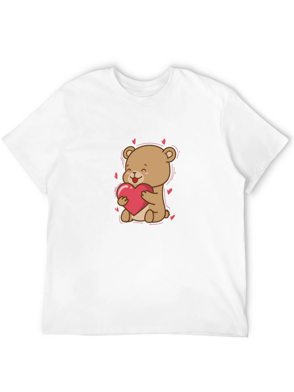 Cute Bear Holding Heart Graphic T-Shirt