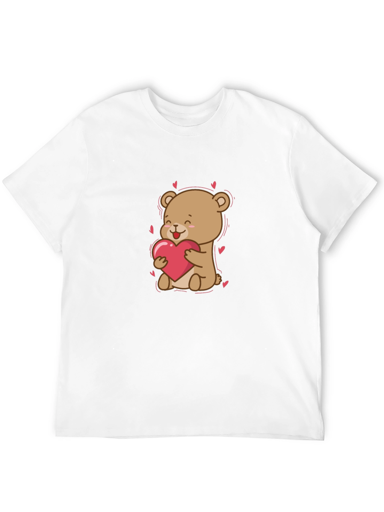 Cute Bear Holding Heart Graphic T-Shirt