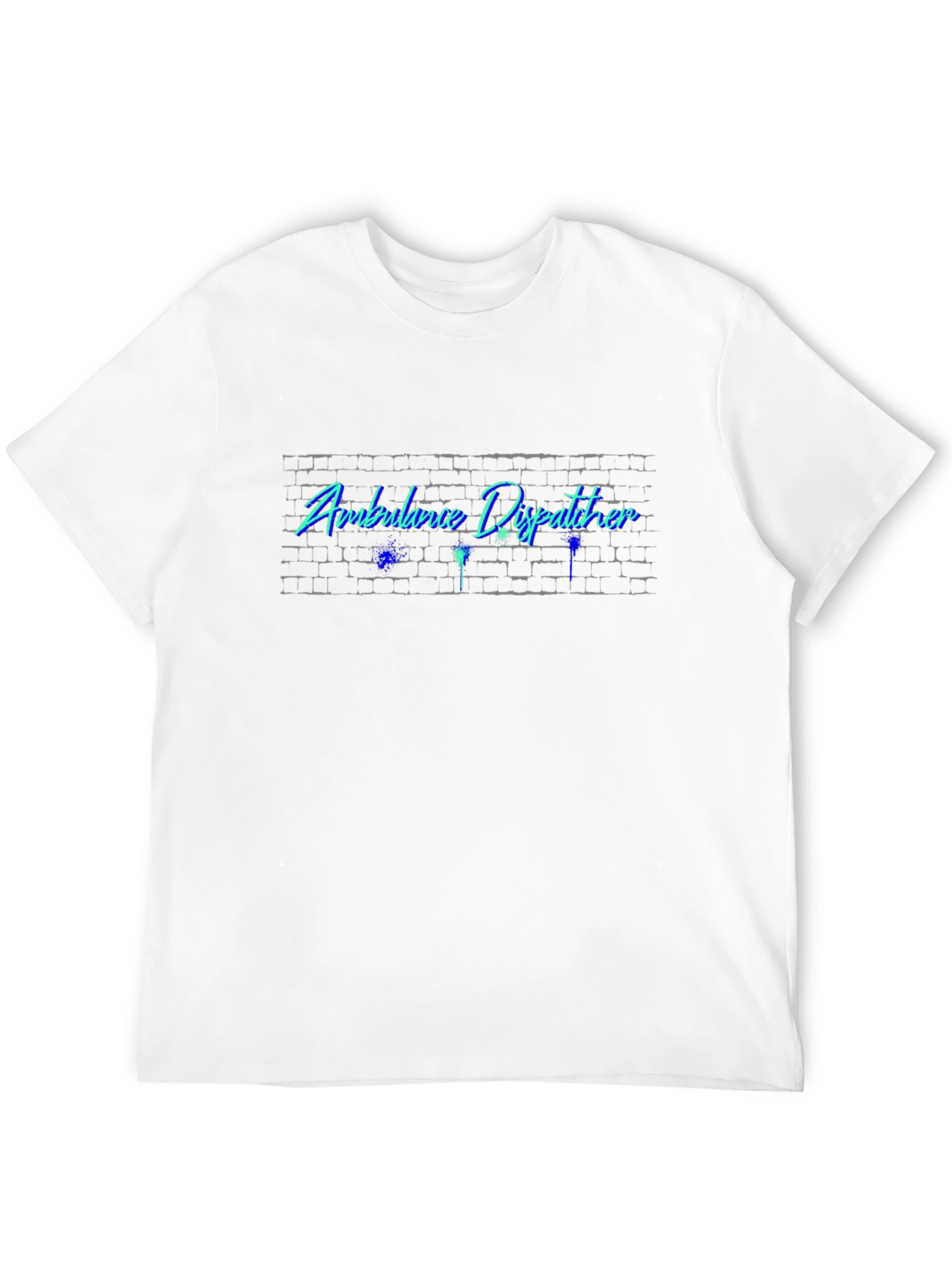 Ambulance Dispatcher Brick Wall Neon Style T-Shirt