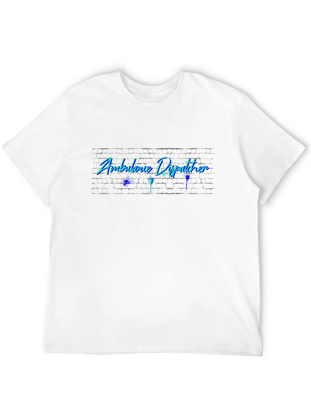 Ambulance Dispatcher Brick Wall Neon Style T-Shirt