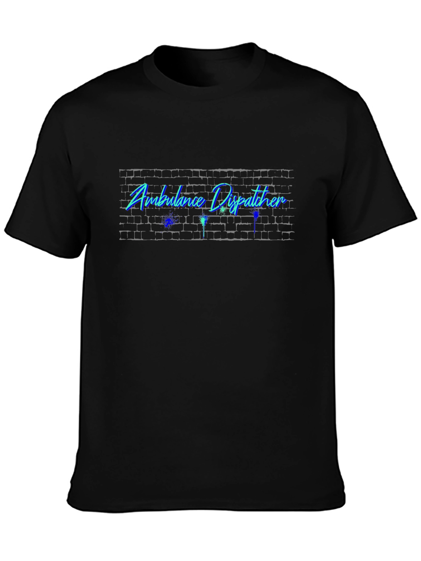 Ambulance Dispatcher Brick Wall Neon Style T-Shirt