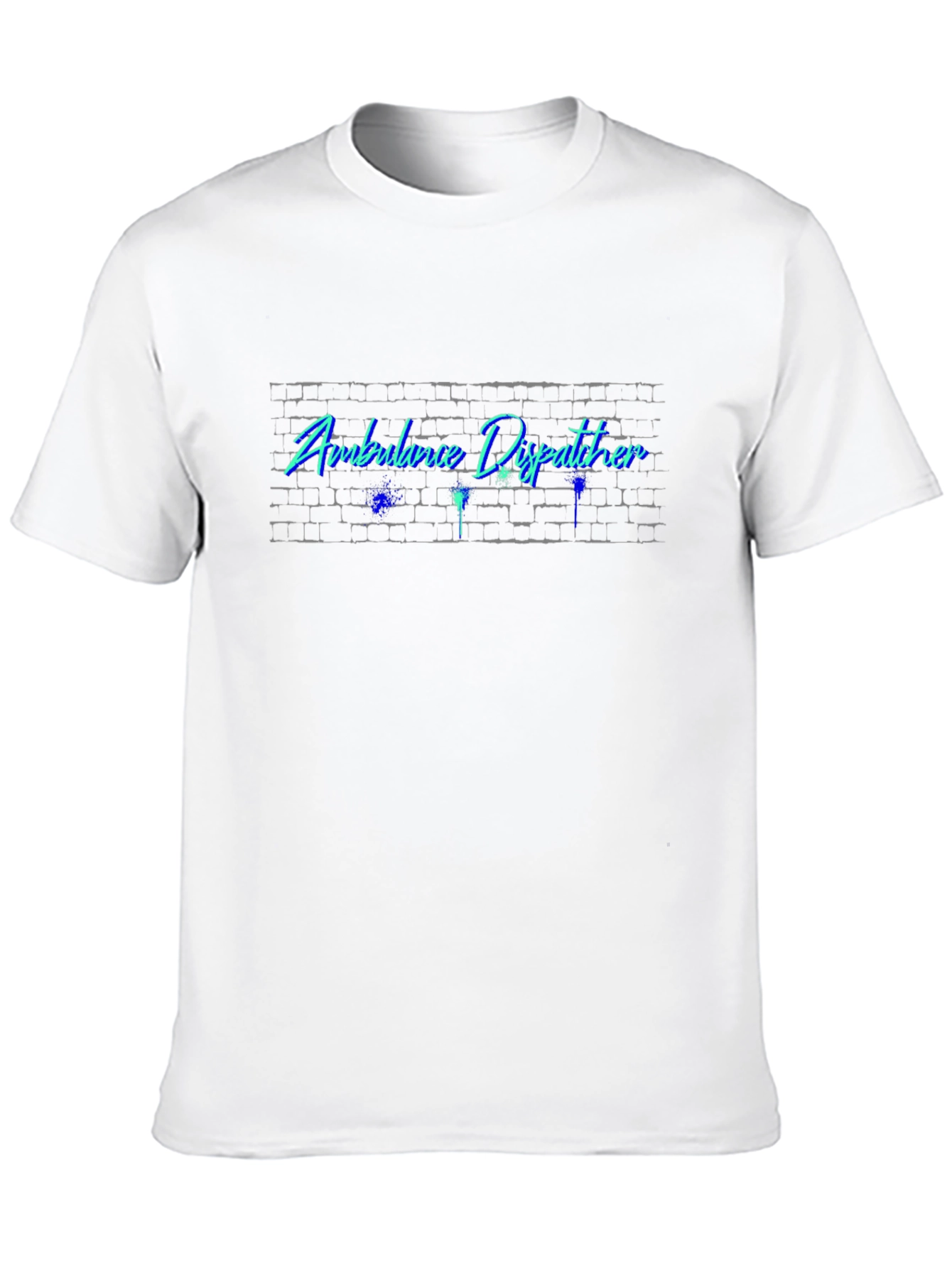 Ambulance Dispatcher Brick Wall Neon Style T-Shirt