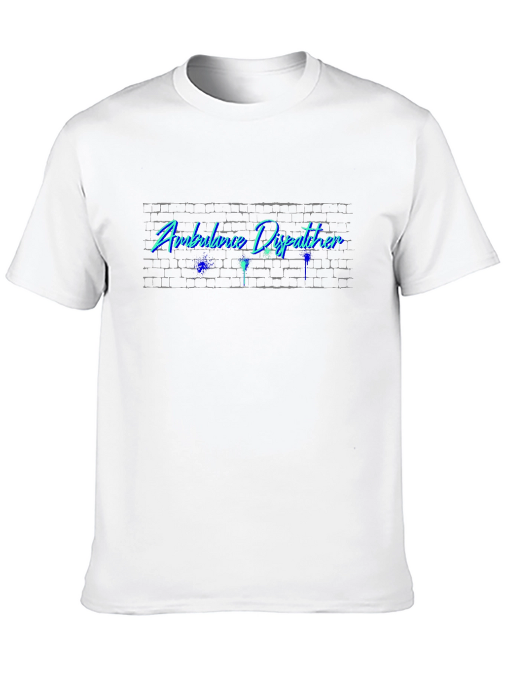 Ambulance Dispatcher Brick Wall Neon Style T-Shirt
