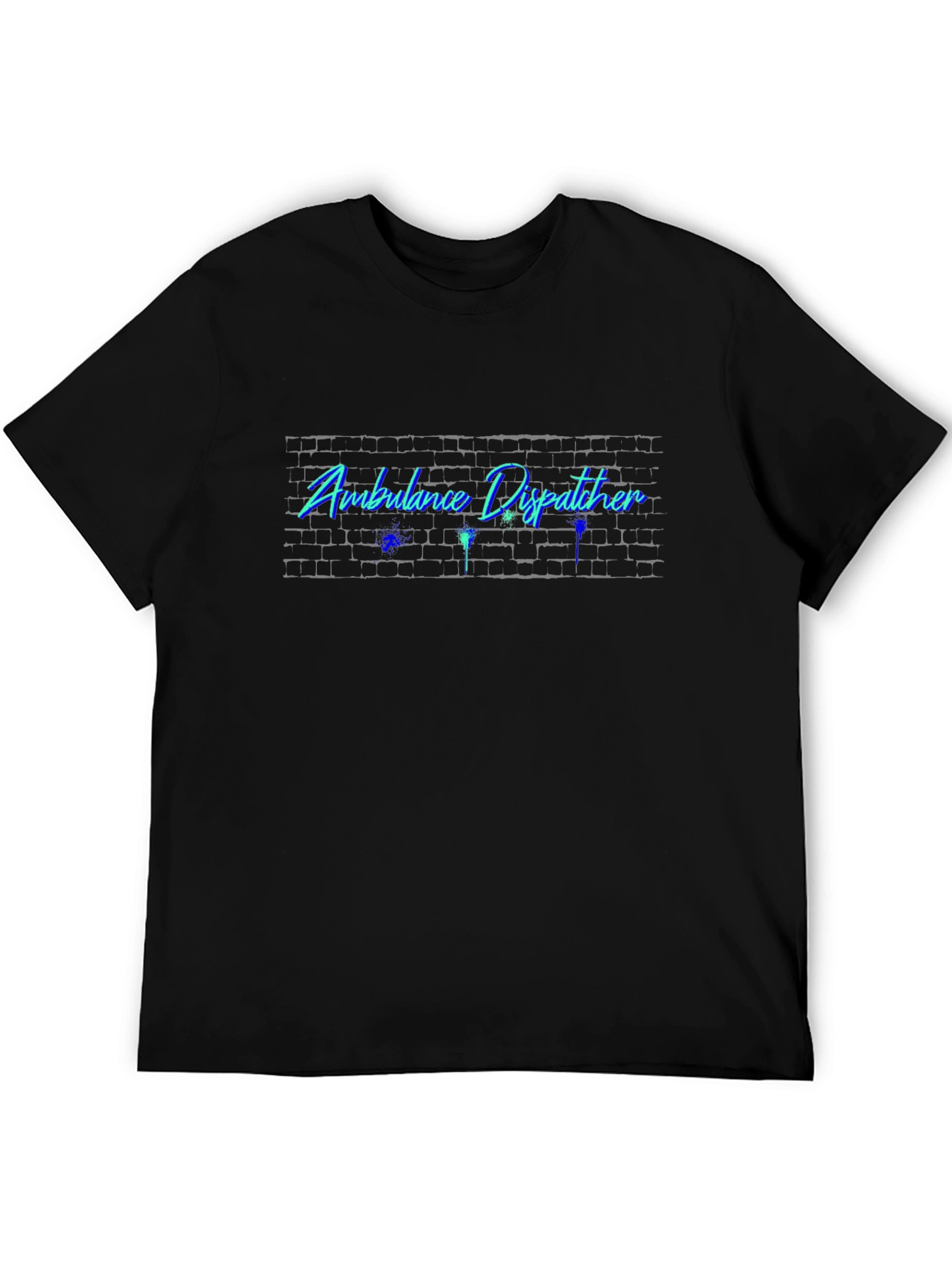 Ambulance Dispatcher Brick Wall Neon Style T-Shirt