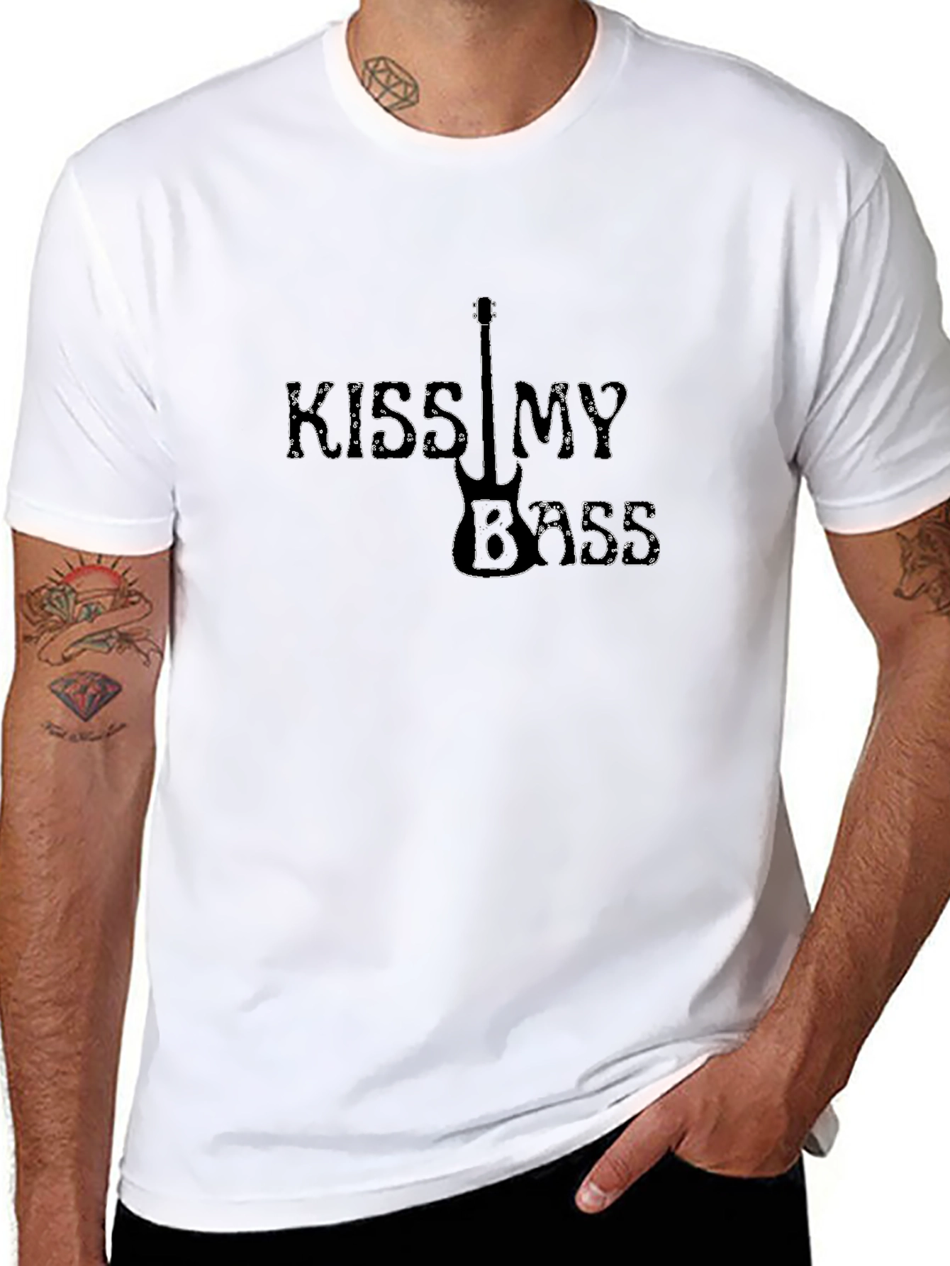 Kiss My Bass Black Graphic Tee