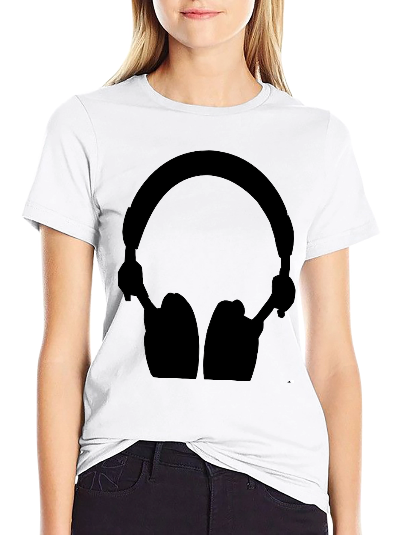 Black Headphone Graphic Tee - Stylish Audio Lovers Shirt