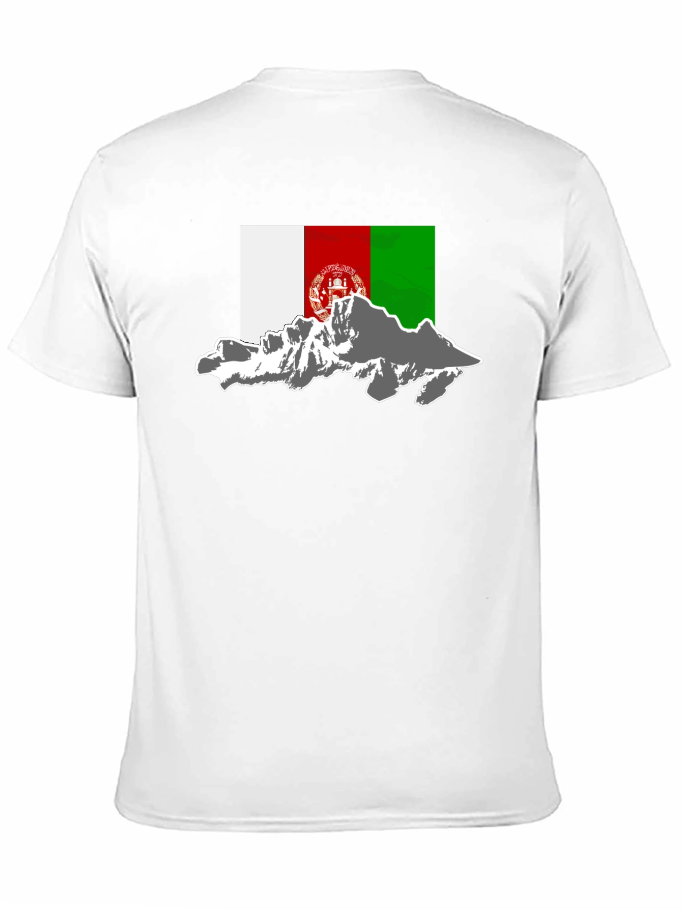 Afghanistan Flag Mountain Graphic Tee - Black
