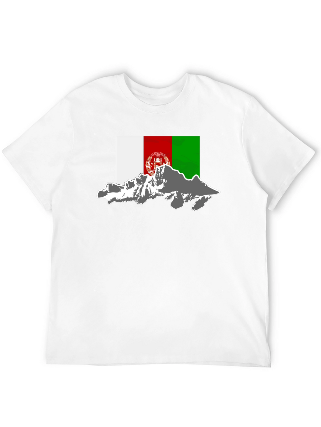 Afghanistan Flag Mountain Graphic Tee - Black