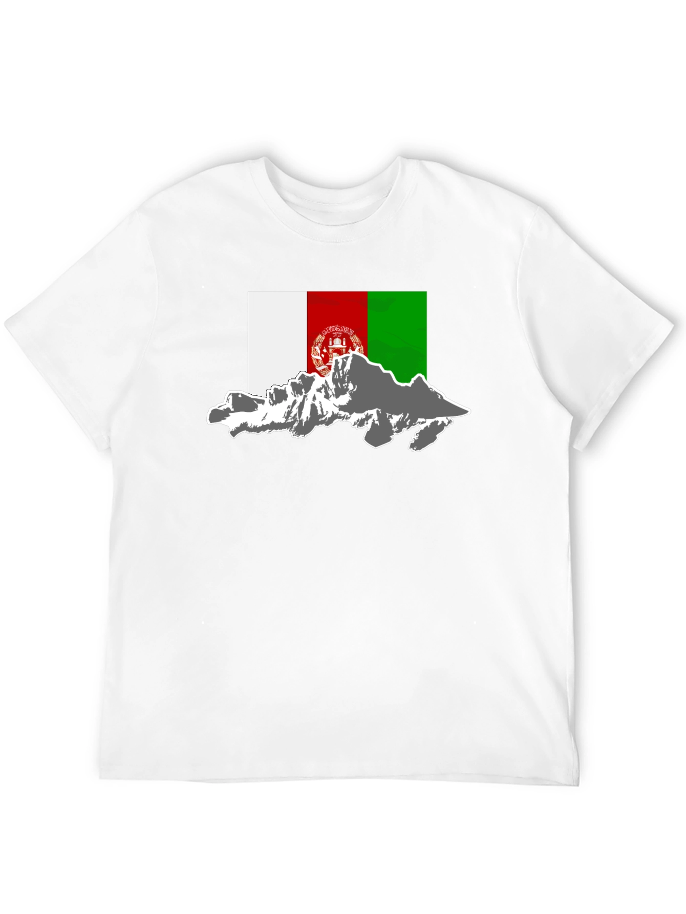 Afghanistan Flag Mountain Graphic Tee - Black