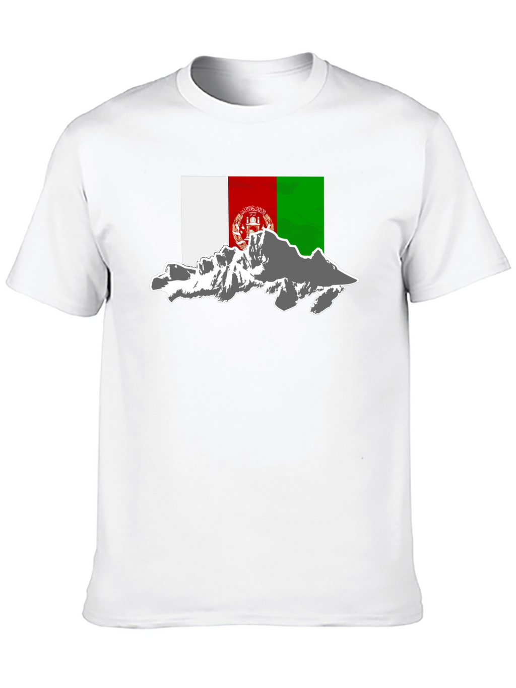 Afghanistan Flag Mountain Graphic Tee - Black