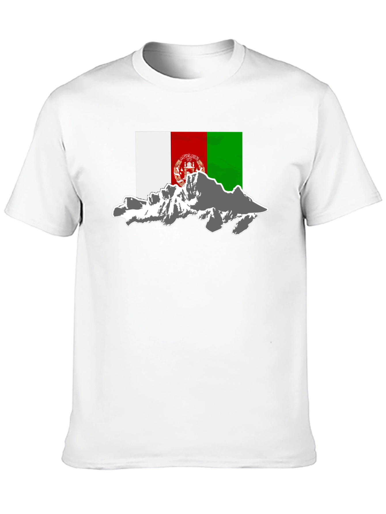 Afghanistan Flag Mountain Graphic Tee - Black