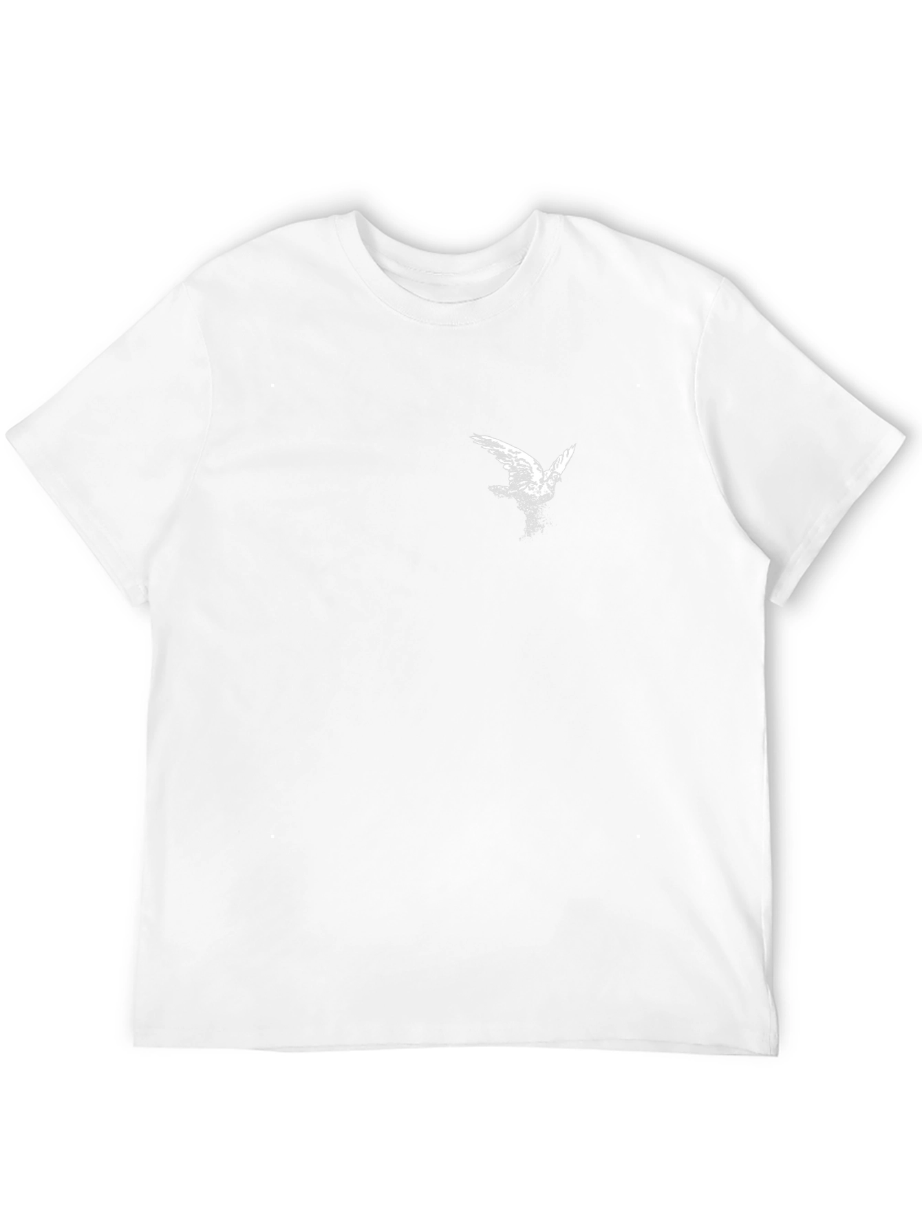 Black Graphic Tee - Bird Print Soft Cotton