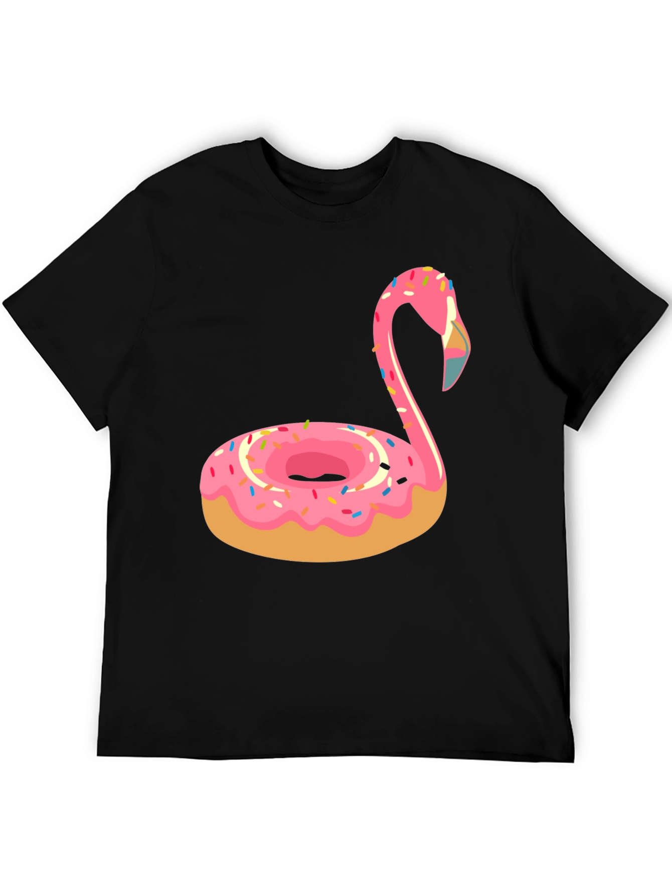 Donut Flamingo T-Shirt - Novelty Casual Tee