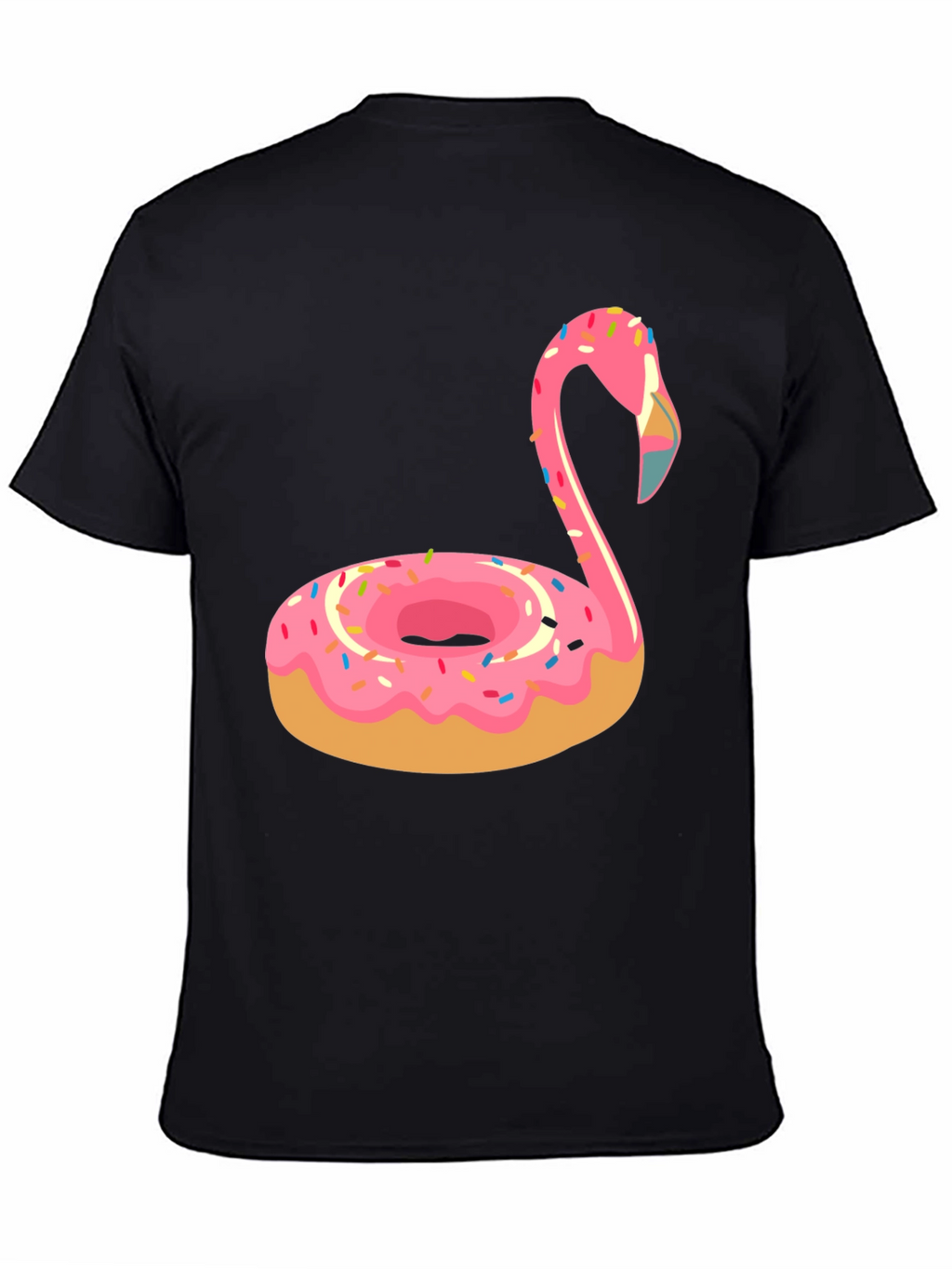 Donut Flamingo T-Shirt - Novelty Casual Tee