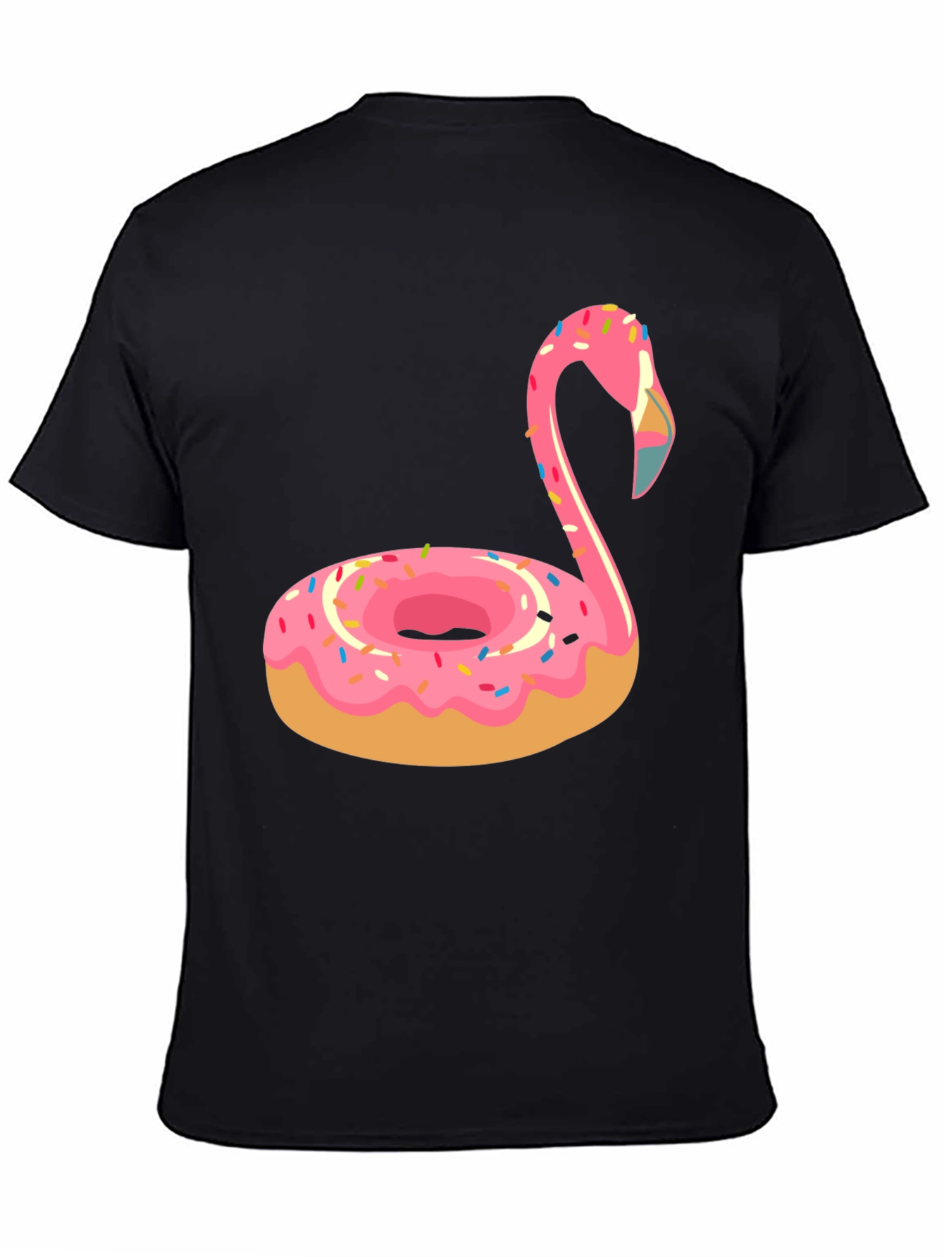 Donut Flamingo T-Shirt - Novelty Casual Tee
