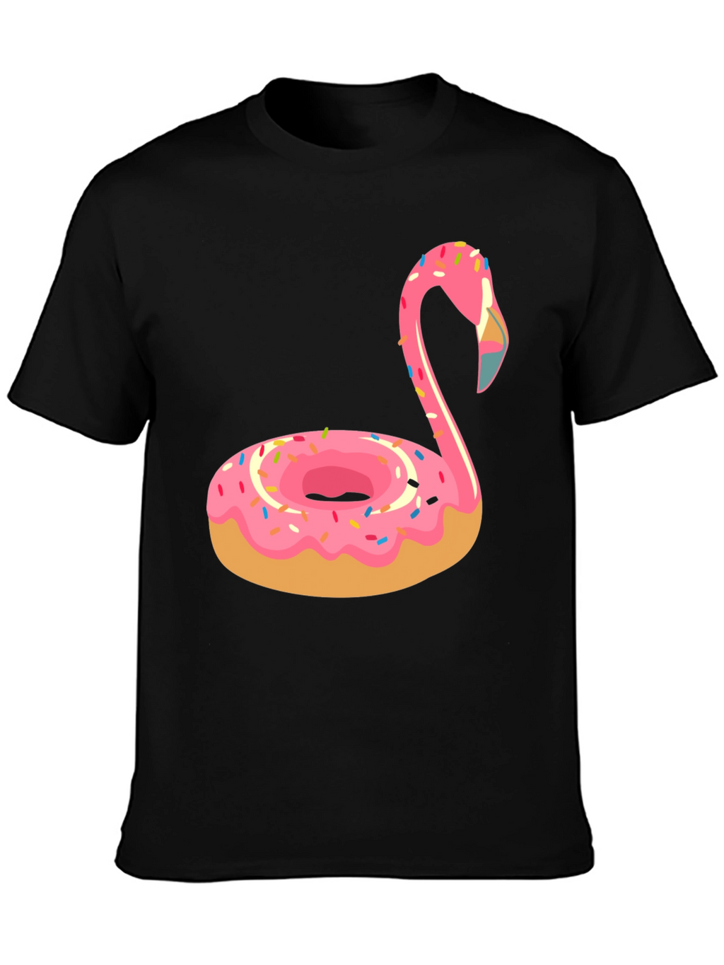 Donut Flamingo T-Shirt - Novelty Casual Tee