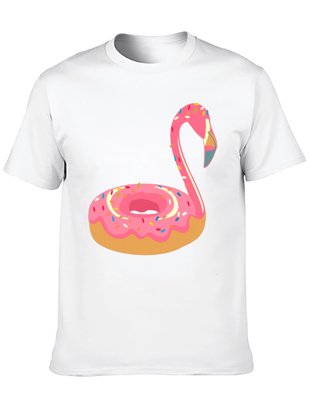 Donut Flamingo T-Shirt - Novelty Casual Tee