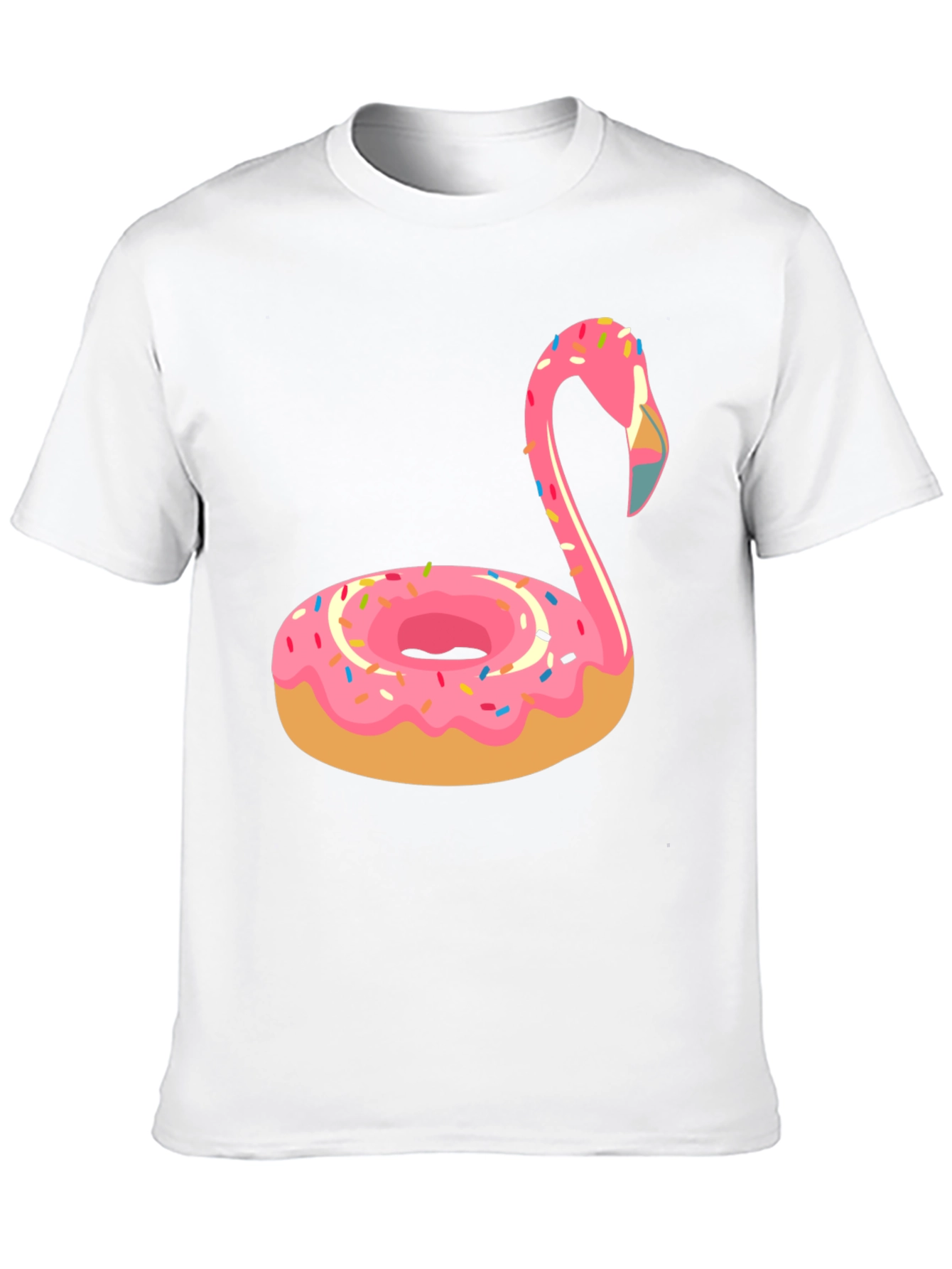 Donut Flamingo T-Shirt - Novelty Casual Tee