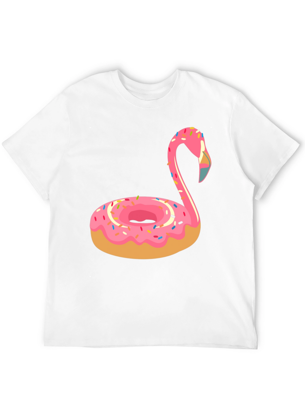 Donut Flamingo T-Shirt - Novelty Casual Tee