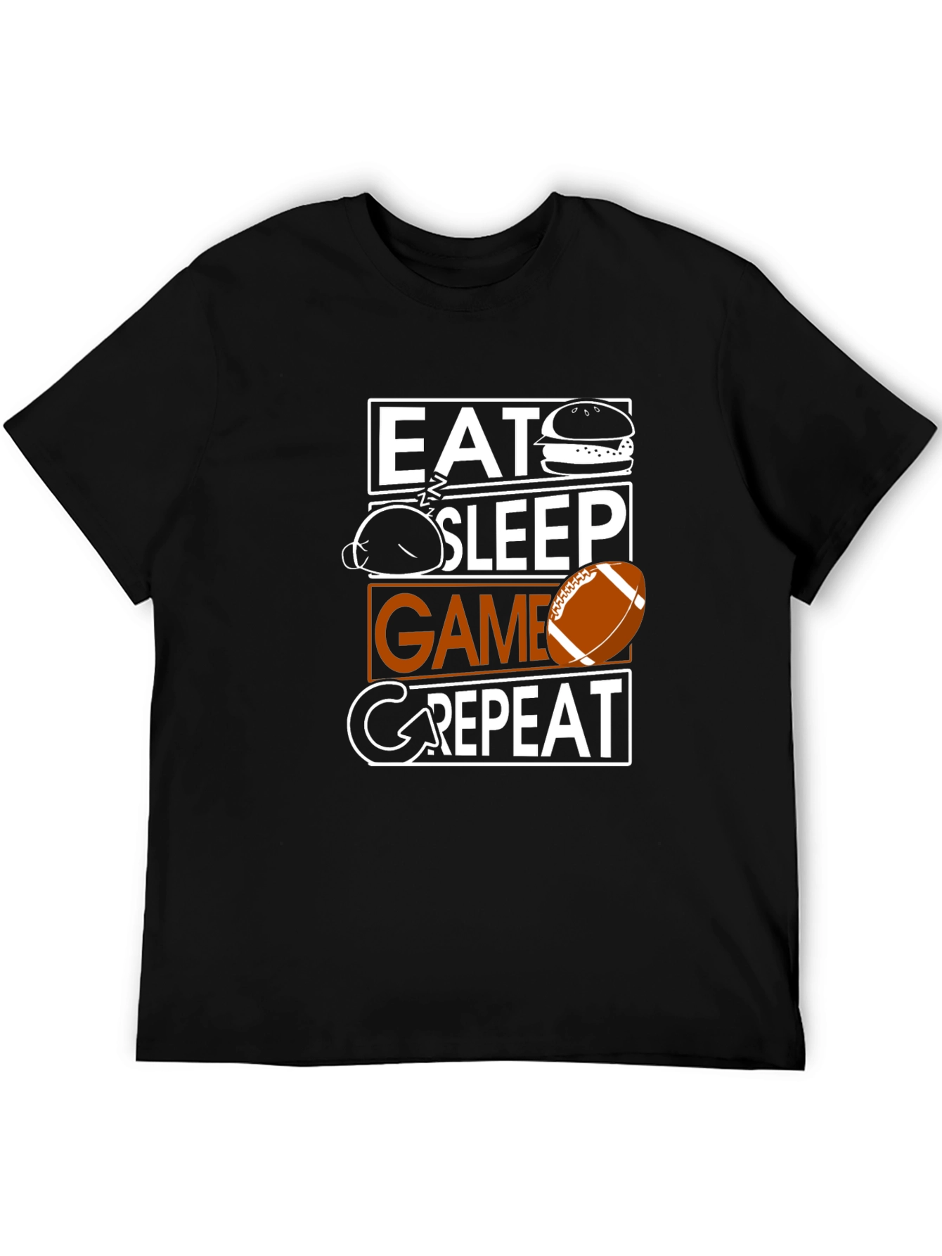 Eat Sleep Game Repeat T-Shirt - Football Fan Apparel