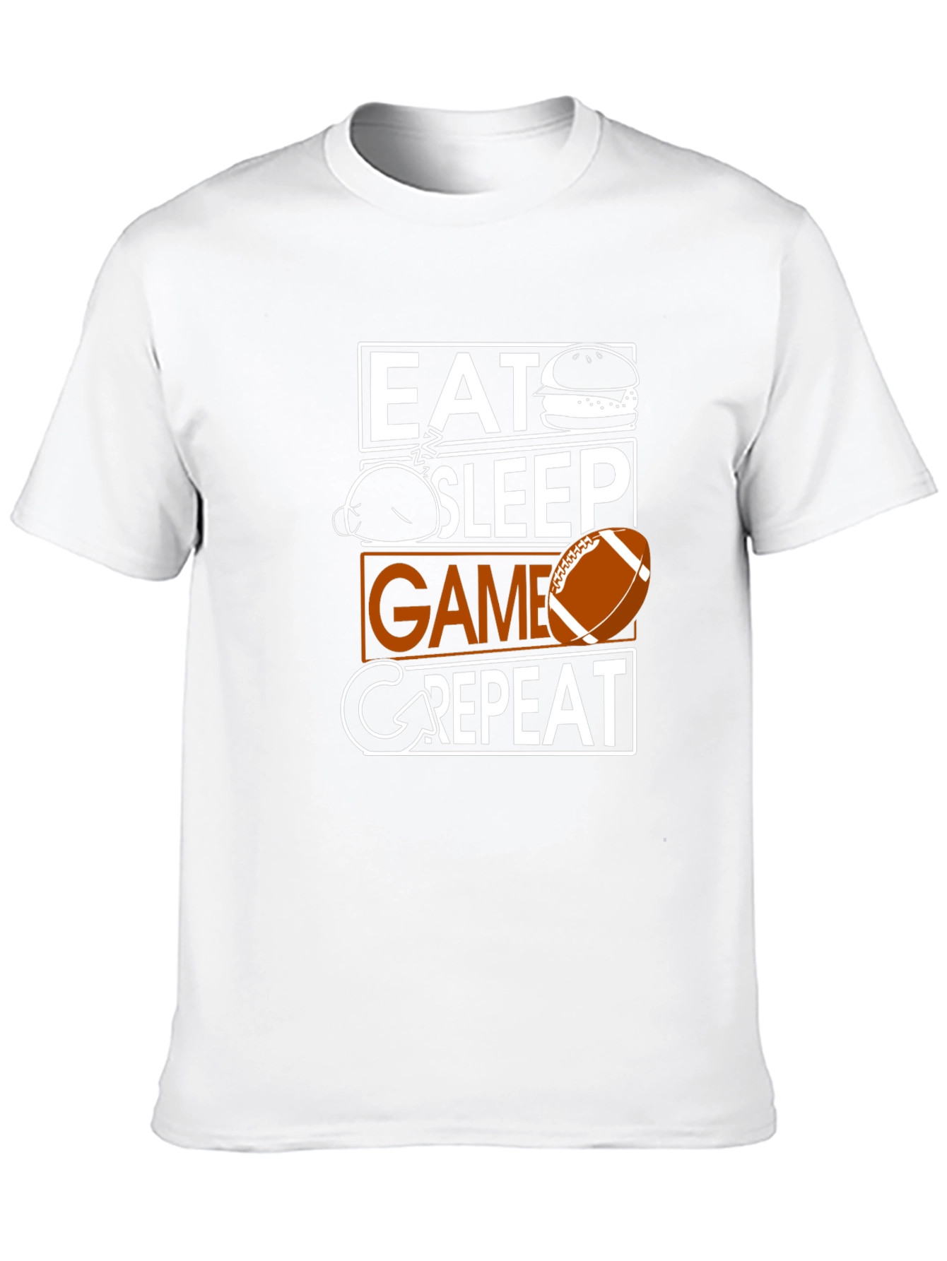 Eat Sleep Game Repeat T-Shirt - Football Fan Apparel
