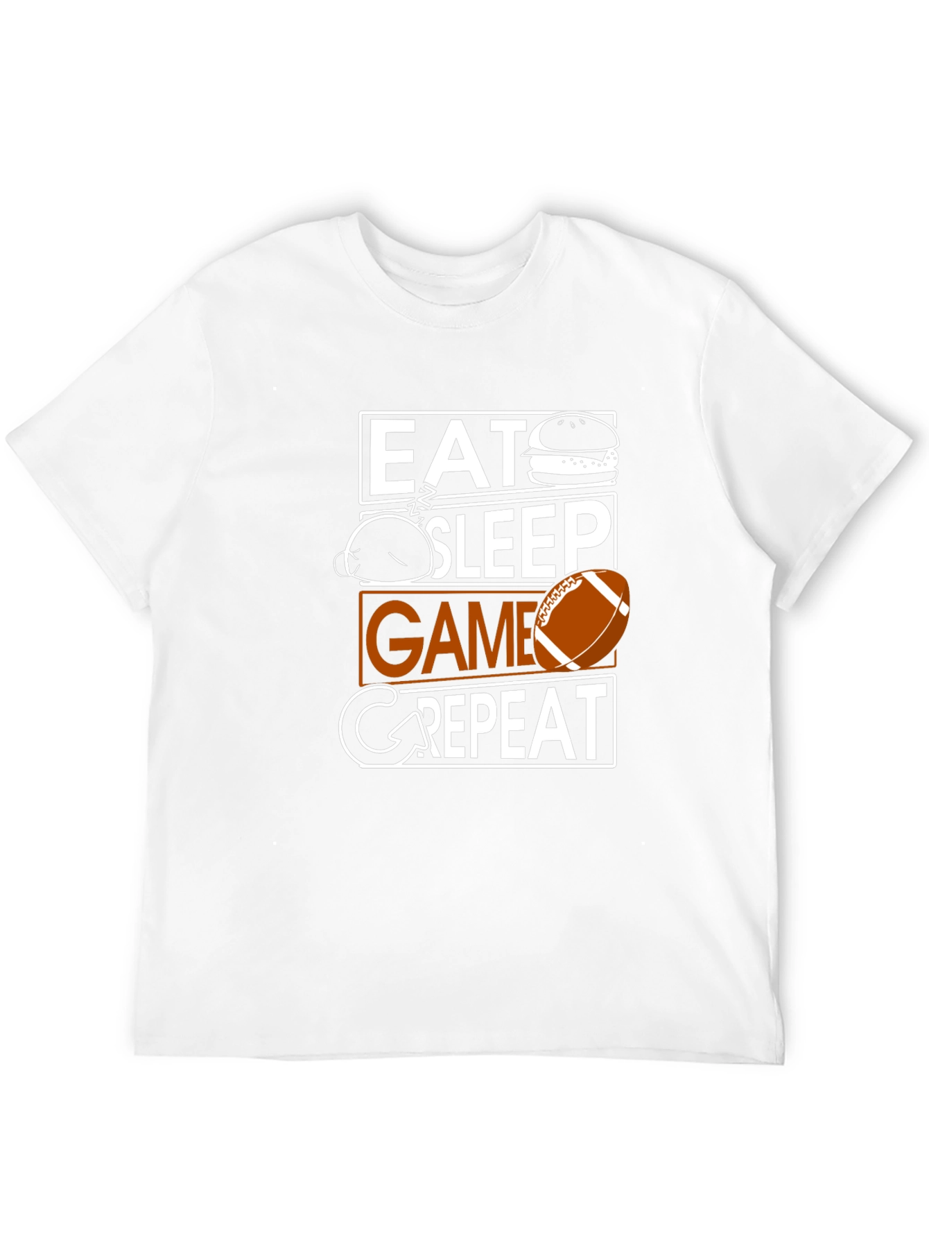 Eat Sleep Game Repeat T-Shirt - Football Fan Apparel