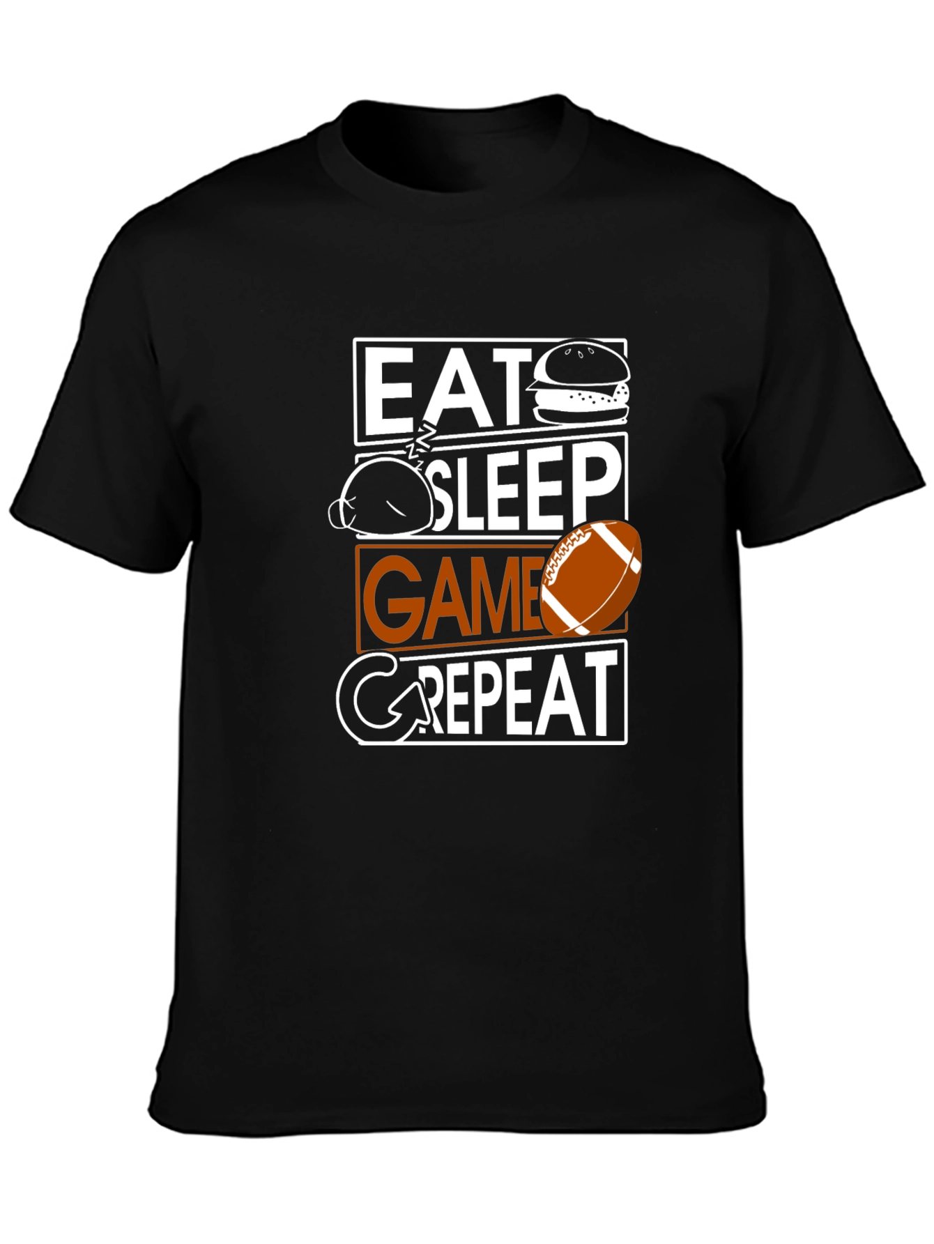 Eat Sleep Game Repeat T-Shirt - Football Fan Apparel