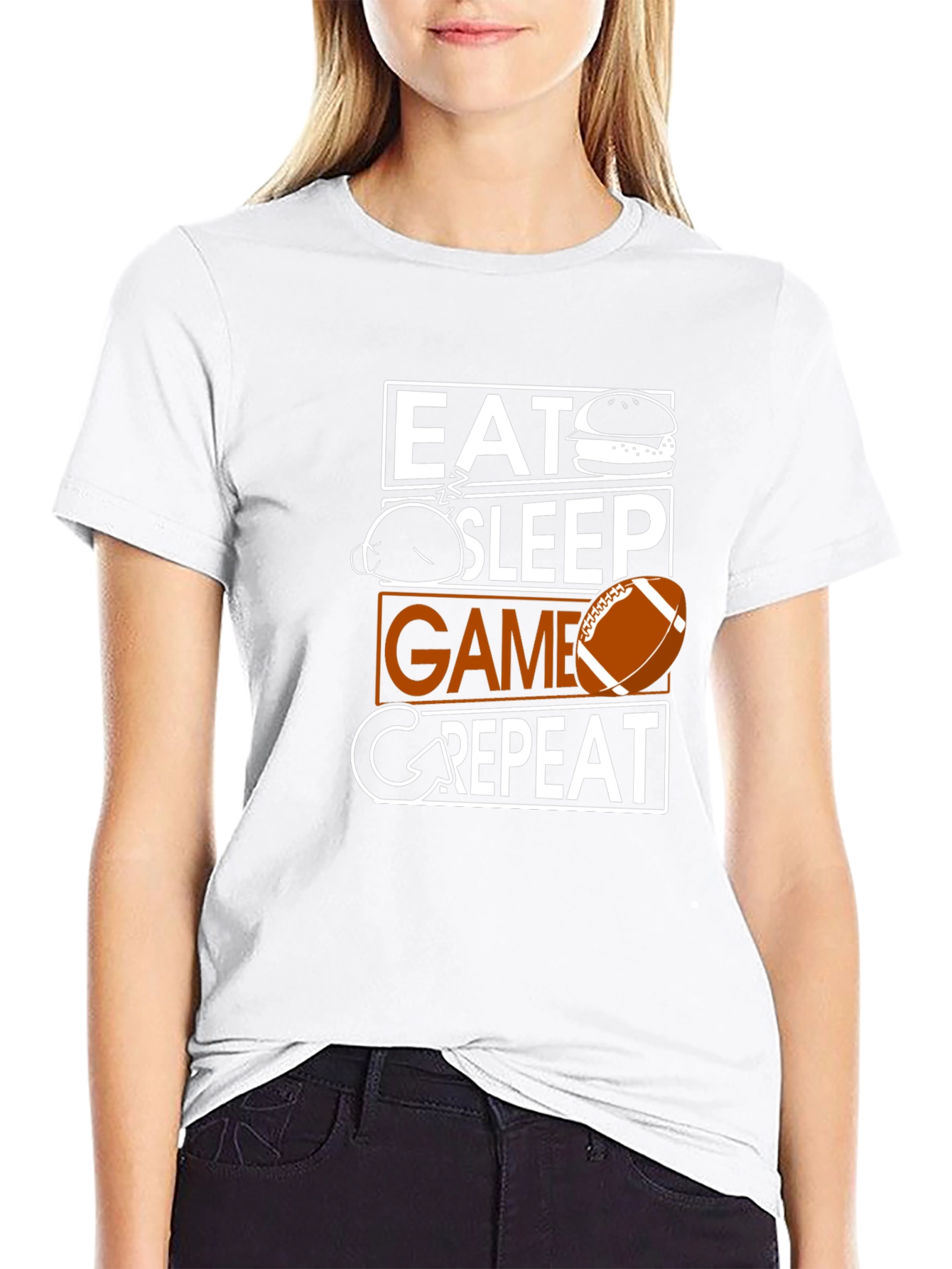 Eat Sleep Game Repeat T-Shirt - Football Fan Apparel