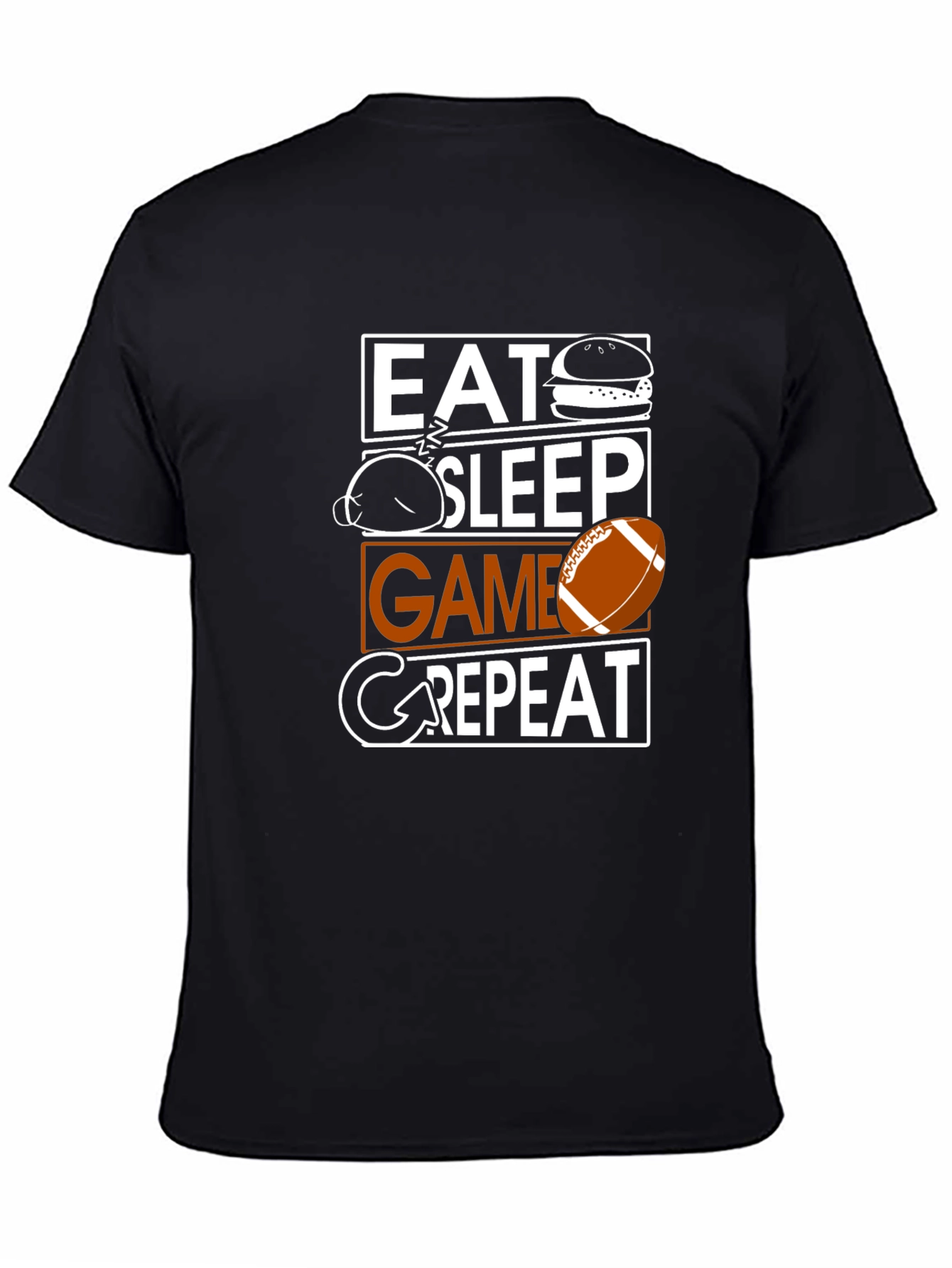 Eat Sleep Game Repeat T-Shirt - Football Fan Apparel