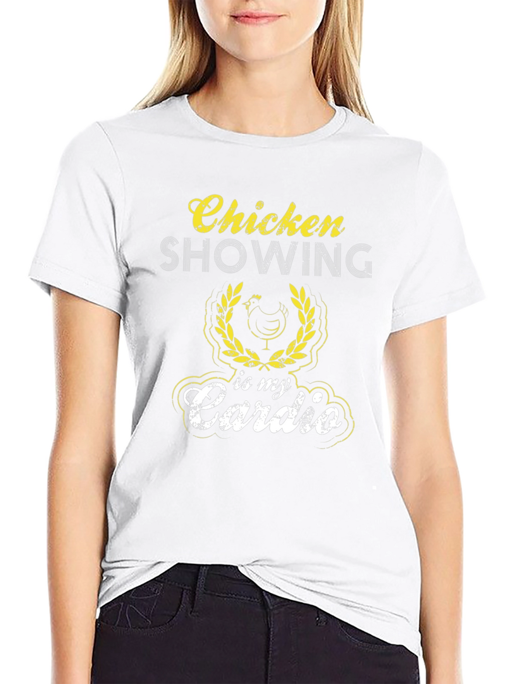 Chicken Showing is My Cardio Black T-Shirt