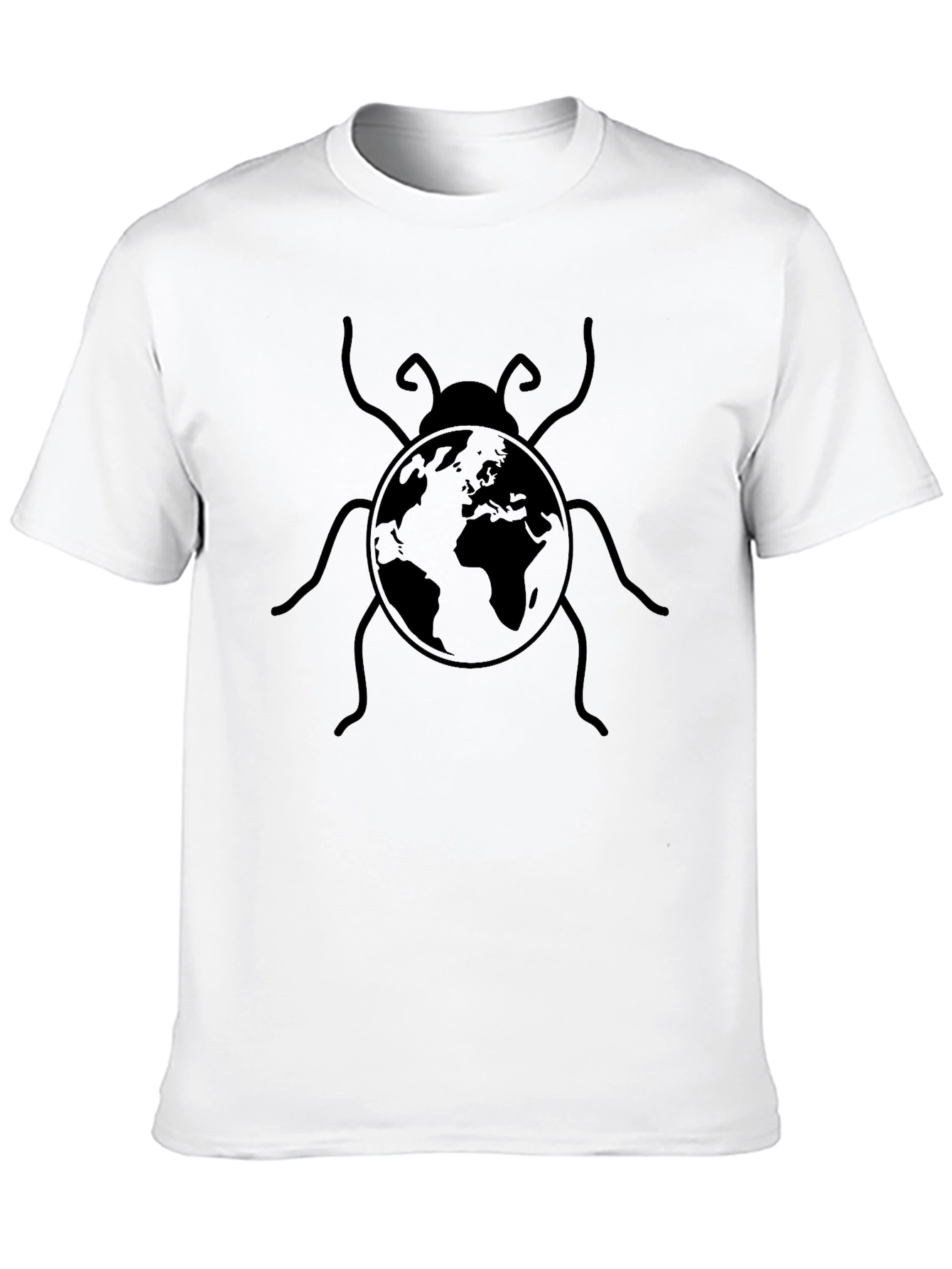Earth Bug Graphic Tee - Black Cotton T-Shirt