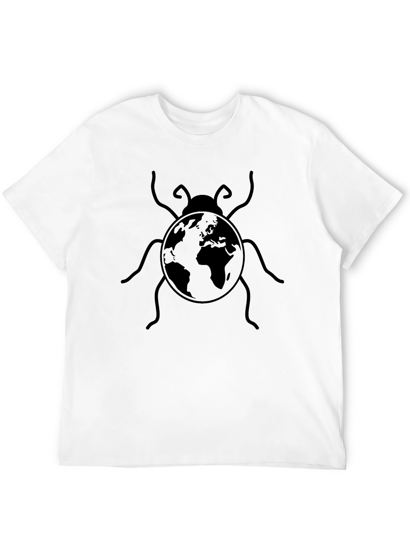 Earth Bug Graphic Tee - Black Cotton T-Shirt